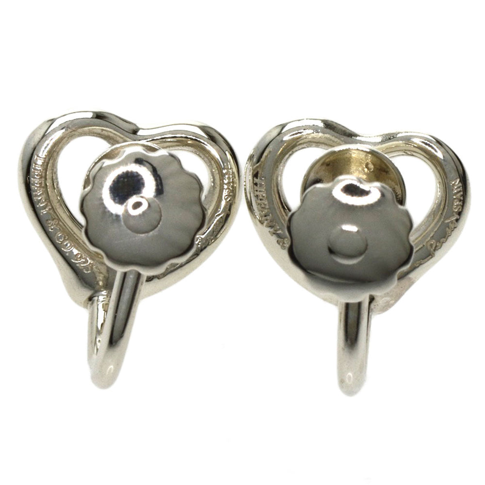 TIFFANY&Co. Earring SV Silver Open heart Women Used Authentic