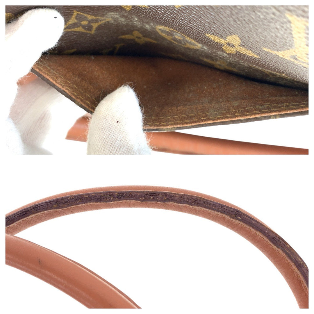 LOUIS VUITTON Tote Bag M42425 PVC, Leather Brown Tote Bag Shoulder Bag Monogram Weekend PM Women Used Authentic