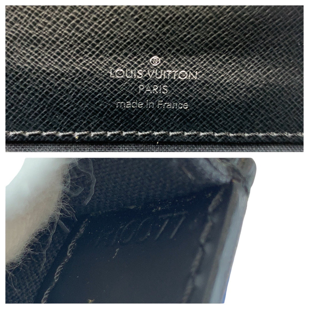 LOUIS VUITTON Business bag M31042 leather Black Ardoise SilverMetal Business bag briefcase Taiga Robusto 2 mens Used Authentic