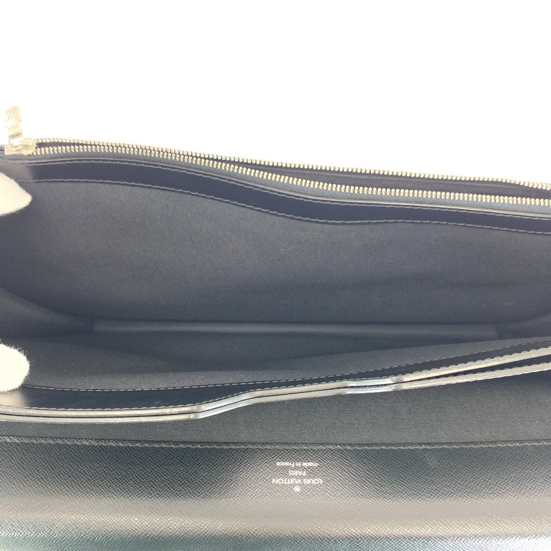 LOUIS VUITTON Business bag M31042 leather Black Ardoise SilverMetal Business bag briefcase Taiga Robusto 2 mens Used Authentic
