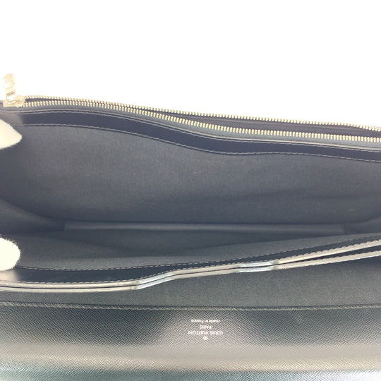 LOUIS VUITTON Business bag M31042 leather Black Ardoise SilverMetal Business bag briefcase Taiga Robusto 2 mens Used Authentic