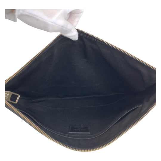 LOUIS VUITTON Clutch bag M62291 PVC Black SilverMetal Clutch bag business bag Monogram Eclipse Pochette Discovery mens Used Authentic