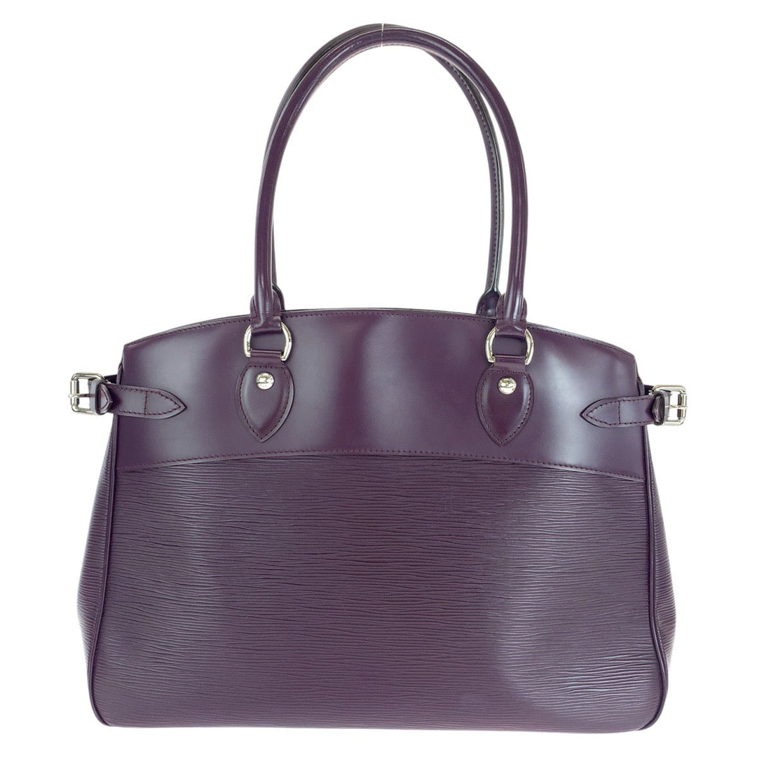 LOUIS VUITTON Tote Bag M5926K leather Purple SilverMetal Tote Bag Shoulder Bag Epi Passy PM Women Used Authentic