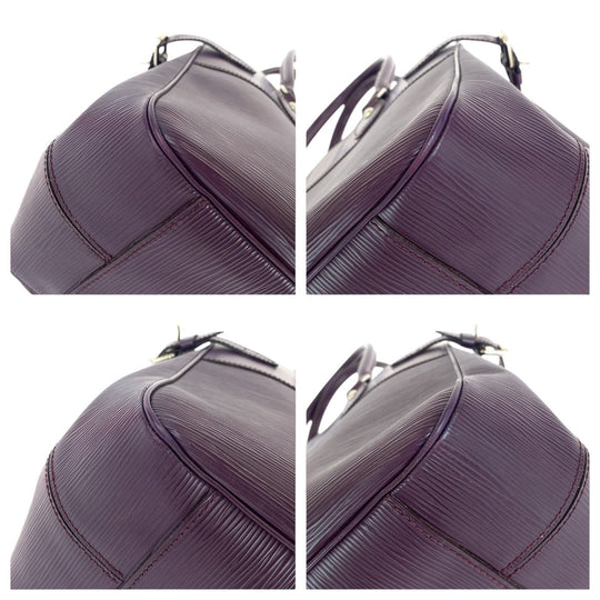 LOUIS VUITTON Tote Bag M5926K leather Purple SilverMetal Tote Bag Shoulder Bag Epi Passy PM Women Used Authentic
