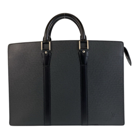 LOUIS VUITTON Business bag M30052 leather Ardoise Black SilverMetal Business bag briefcase Taiga Porte Documentant Rosen mens Used Authentic