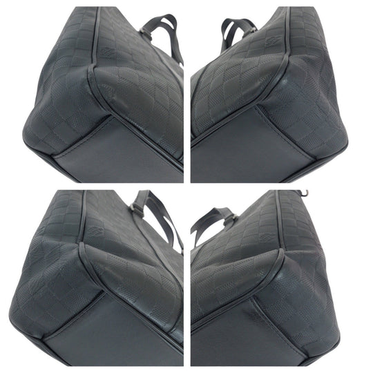 LOUIS VUITTON Business bag N41467 leather Black Gunmetal Business bag Tote Bag Damier Anfini Tadao PM mens Used Authentic