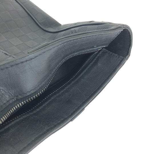 LOUIS VUITTON Business bag N41467 leather Black Gunmetal Business bag Tote Bag Damier Anfini Tadao PM mens Used Authentic