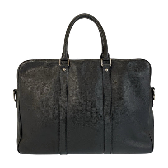 LOUIS VUITTON Business bag M33412 leather Noir Black SilverMetal Business bag briefcase Taiga Porte Documan Voyagej mens Used Authentic
