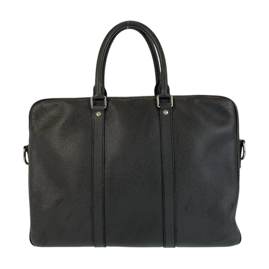 LOUIS VUITTON Business bag M33412 leather Noir Black SilverMetal Business bag briefcase Taiga Porte Documan Voyagej mens Used Authentic