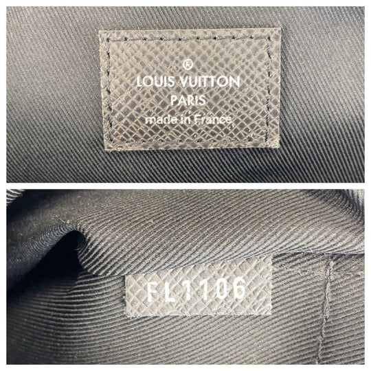 LOUIS VUITTON Business bag M33412 leather Noir Black SilverMetal Business bag briefcase Taiga Porte Documan Voyagej mens Used Authentic