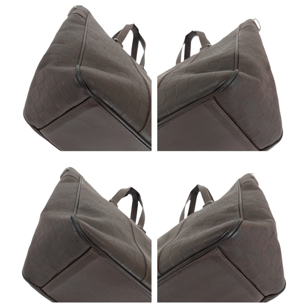 LOUIS VUITTON Business bag N41229 leather Meteor Brown Gunmetal Business Bag Tote Bag Shoulder Bag 2way Damier Anfini Neo Tadao mens Used Authentic