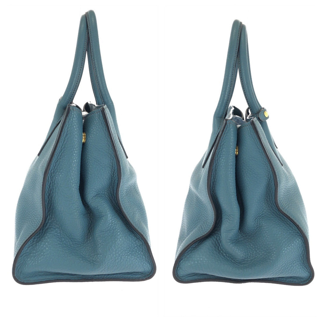 PRADA Shoulder Bag BN2693 leather Blue GoldMetal Shoulder Bag Handbag 2way Vitterodino Women Used Authentic