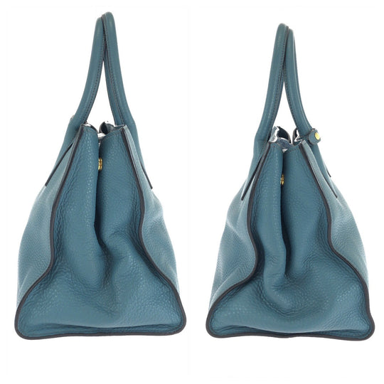 PRADA Shoulder Bag BN2693 leather Blue GoldMetal Shoulder Bag Handbag 2way Vitterodino Women Used Authentic