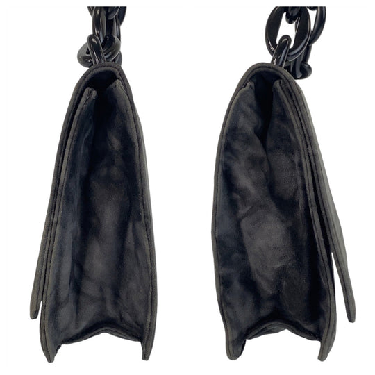 PRADA Shoulder Bag Suede, Plastic gray Crossbody Shoulder Bag Messenger Bag Plastic Chain Women Used Authentic