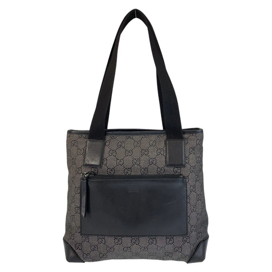 GUCCI Tote Bag 28893 GG canvas, leather Black black Tote Bag Shoulder Bag Women Used Authentic