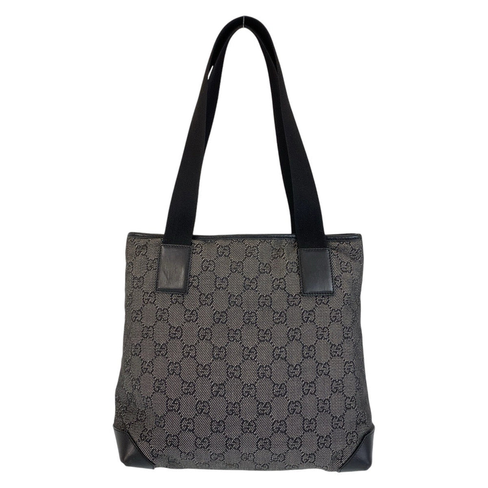 GUCCI Tote Bag 28893 GG canvas, leather Black black Tote Bag Shoulder Bag Women Used Authentic