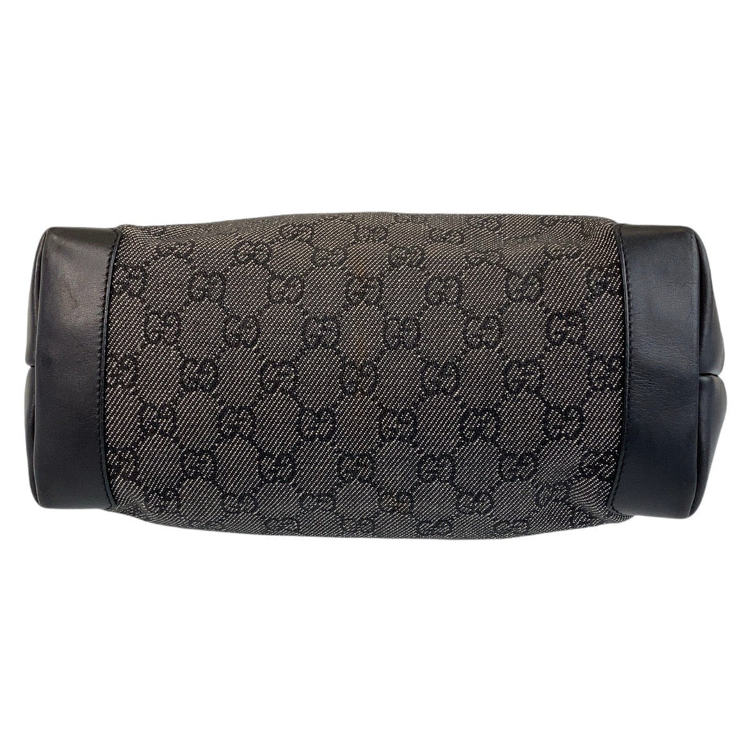 GUCCI Tote Bag 28893 GG canvas, leather Black black Tote Bag Shoulder Bag Women Used Authentic