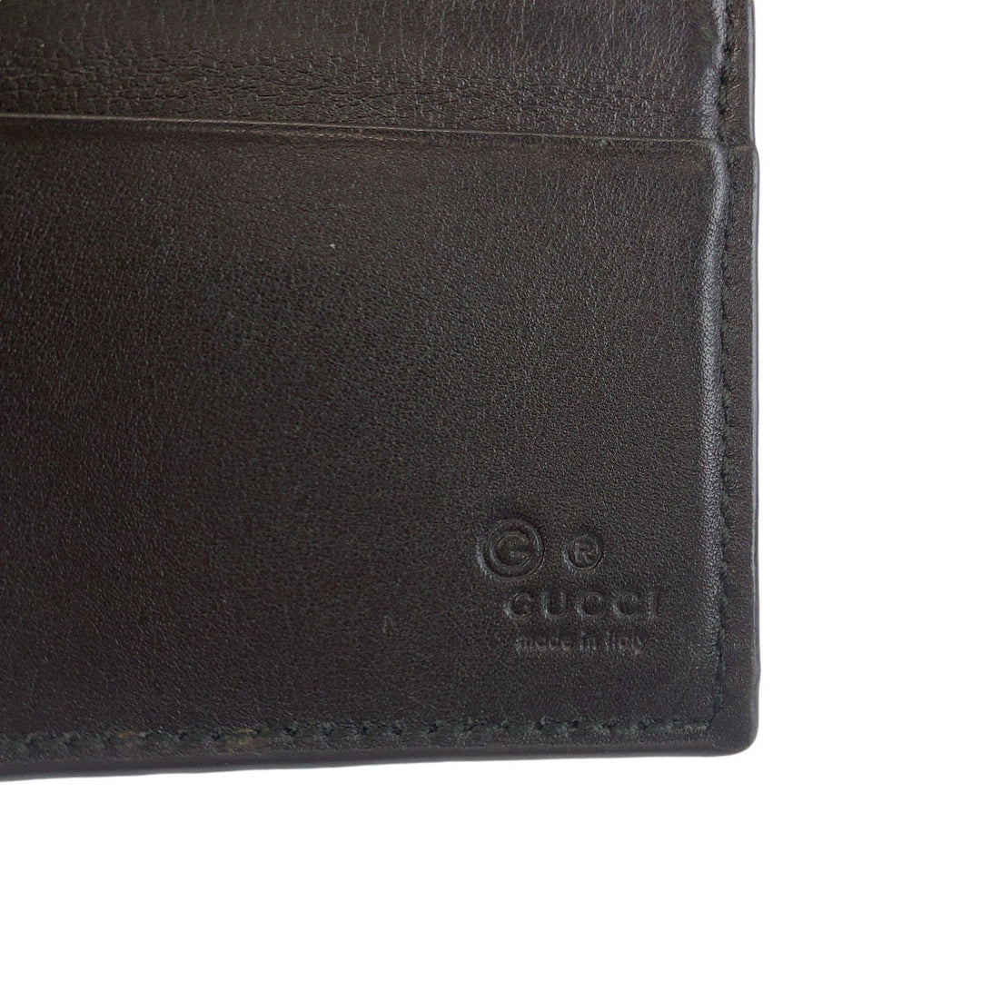 GUCCI Card Case 544478 leather black Card Case Money Clip Micro Guccisima mens Used Authentic