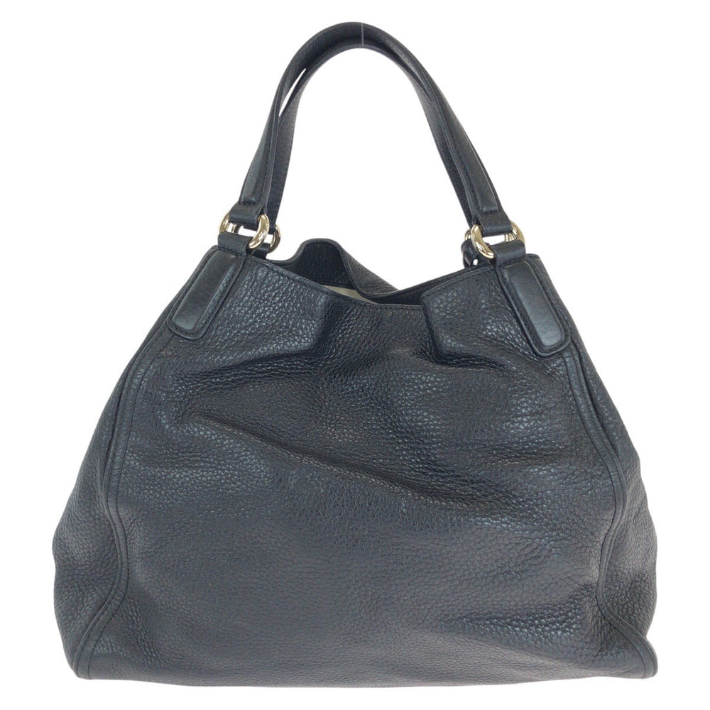 GUCCI Tote Bag 282309 leather Black GoldMetal Tote Bag Shoulder Bag Interlocking Tassels Soho Women Used Authentic