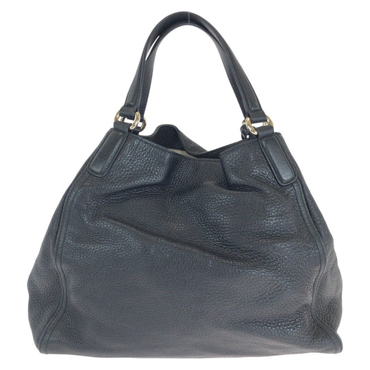 GUCCI Tote Bag 282309 leather Black GoldMetal Tote Bag Shoulder Bag Interlocking Tassels Soho Women Used Authentic