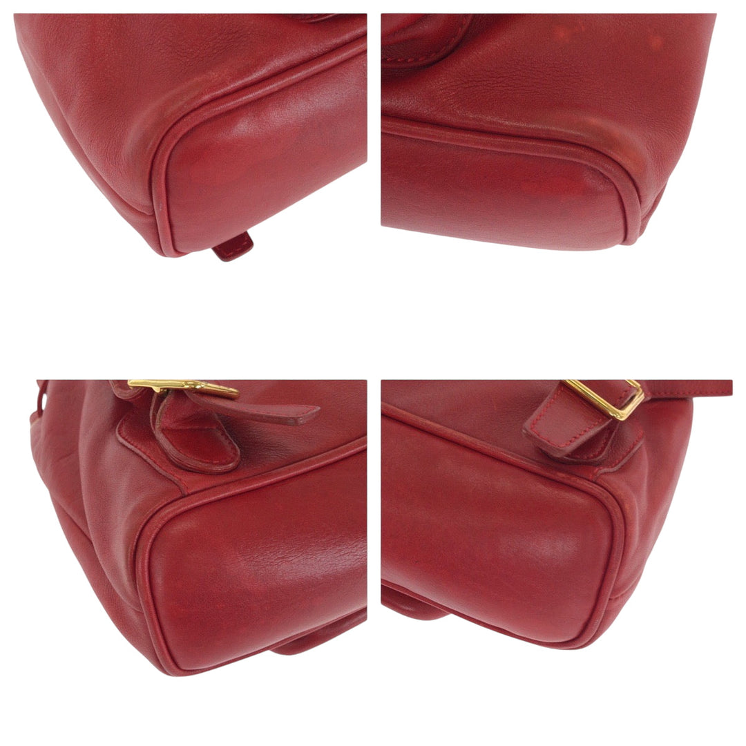 GUCCI Backpack 003 2058 0080 leather Red brown Backpack Backpack Bamboo Women Used Authentic