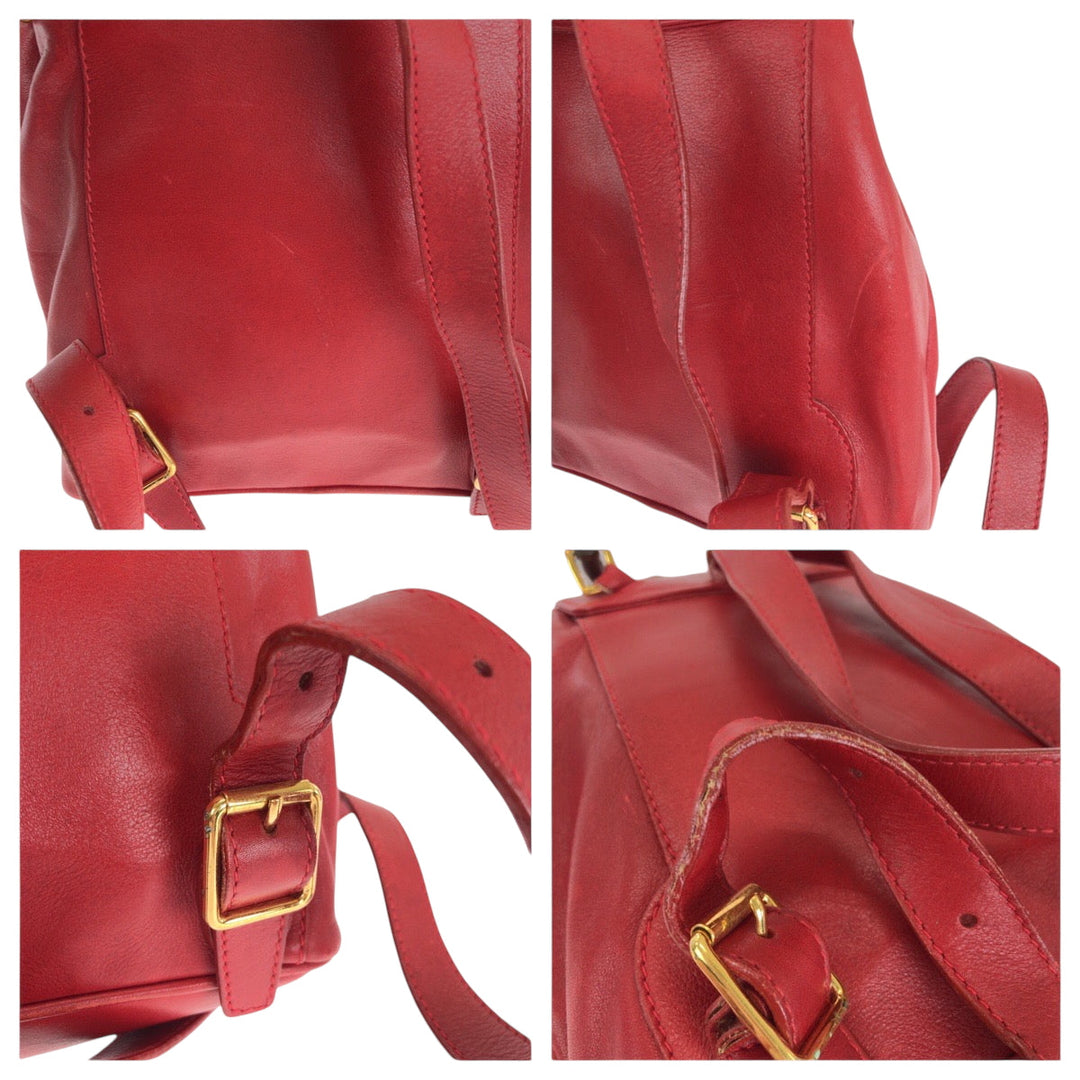 GUCCI Backpack 003 2058 0080 leather Red brown Backpack Backpack Bamboo Women Used Authentic