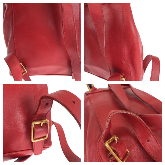 GUCCI Backpack 003 2058 0080 leather Red brown Backpack Backpack Bamboo Women Used Authentic