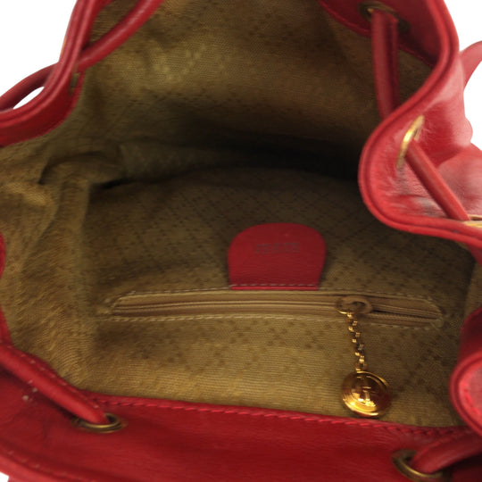 GUCCI Backpack 003 2058 0080 leather Red brown Backpack Backpack Bamboo Women Used Authentic
