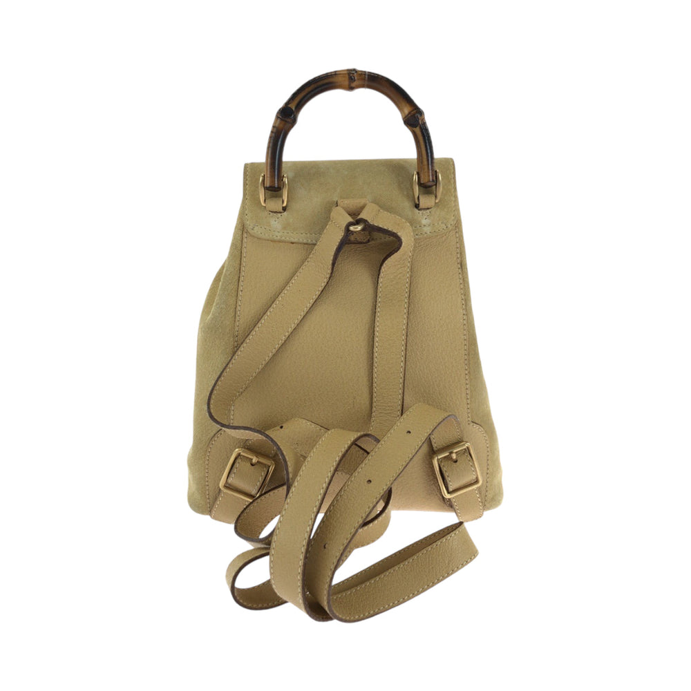 GUCCI Backpack 003 8030 Suede Beige brown Backpack Backpack Bamboo Old Gucci Women Used Authentic