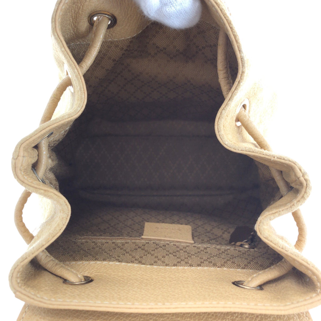 GUCCI Backpack 003 8030 Suede Beige brown Backpack Backpack Bamboo Old Gucci Women Used Authentic