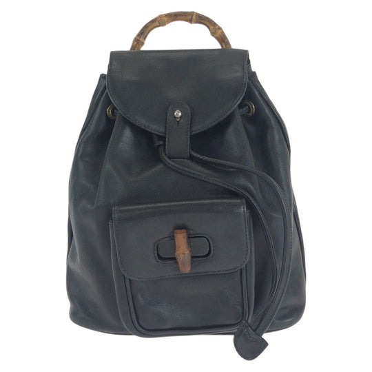 GUCCI Backpack 003 2058 0030 leather black Backpacks & Daypacks Backpacks Bamboo Women Used Authentic