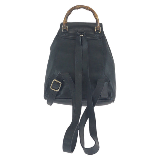 GUCCI Backpack 003 2058 0030 leather black Backpacks & Daypacks Backpacks Bamboo Women Used Authentic