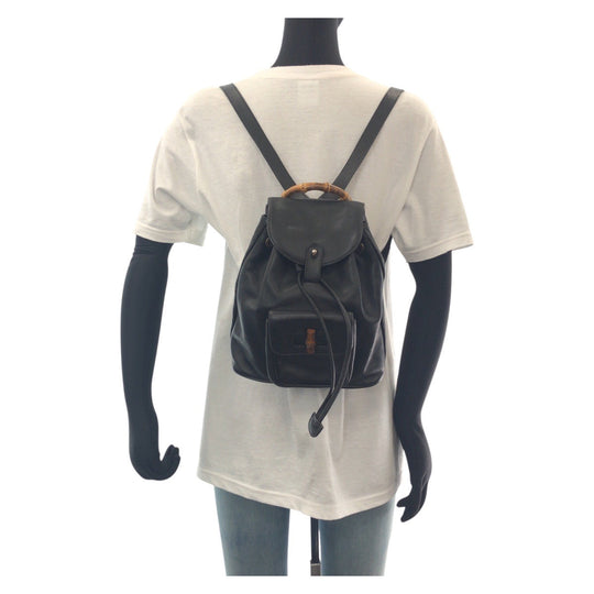 GUCCI Backpack 003 2058 0030 leather black Backpacks & Daypacks Backpacks Bamboo Women Used Authentic