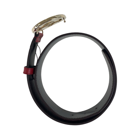GUCCI belt 114876 Canvas, Leather Red navy Belts Unisex Sherry line Interlocking mens 30 Used Authentic
