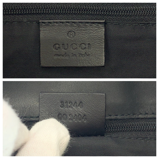 GUCCI Tote Bag 31244 GG canvas Black SilverMetal Tote Bag handbag Women Used Authentic