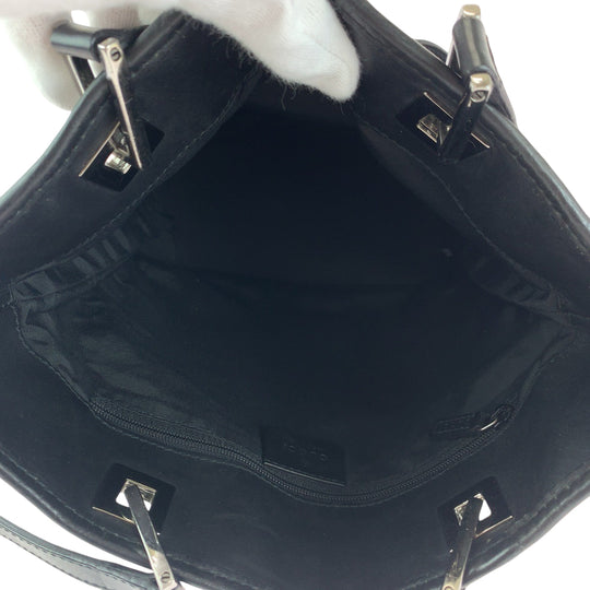 GUCCI Tote Bag 31244 GG canvas Black SilverMetal Tote Bag handbag Women Used Authentic
