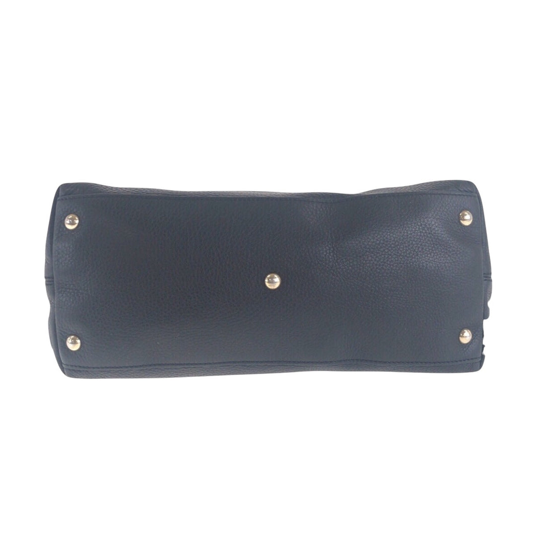 GUCCI Tote Bag 308386 leather Black GoldMetal Tote Bag handbag Soho Women Used Authentic