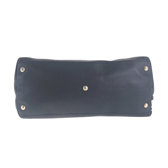 GUCCI Tote Bag 308386 leather Black GoldMetal Tote Bag handbag Soho Women Used Authentic