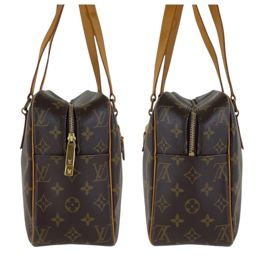 LOUIS VUITTON Shoulder Bag M51181 PVC, Leather Brown Gold Metal Shoulder Bag Monogram Cite GM Women Used Authentic