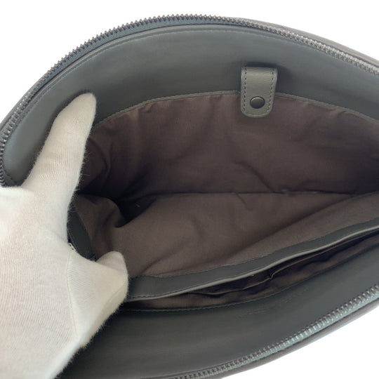 BOTTEGAVENETA Clutch bag leather Gray Gunmetal Clutch bag business bag INTRECCIATO mens Used Authentic