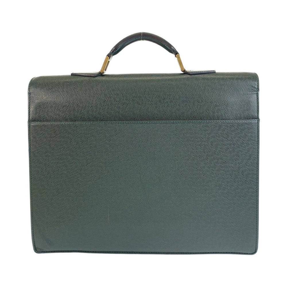 LOUIS VUITTON Business bag M30034 leather Episea Dark Green Gold Metal Business bag briefcase Taiga Moscova mens Used Authentic