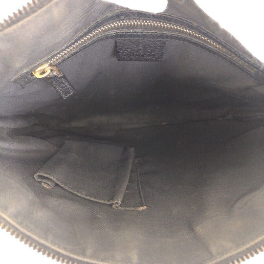 GUCCI Shoulder Bag 120893 GG canvas, leather Black GoldMetal Crossbody Shoulder Bag with studs Women Used Authentic