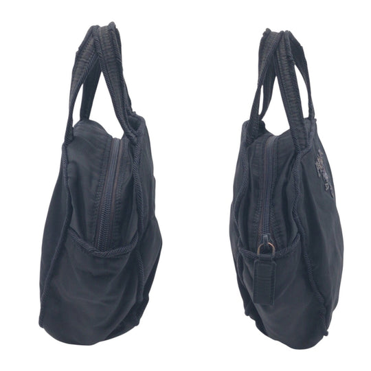PRADA Handbag Nylon Navy Test Beads logo Women Used Authentic