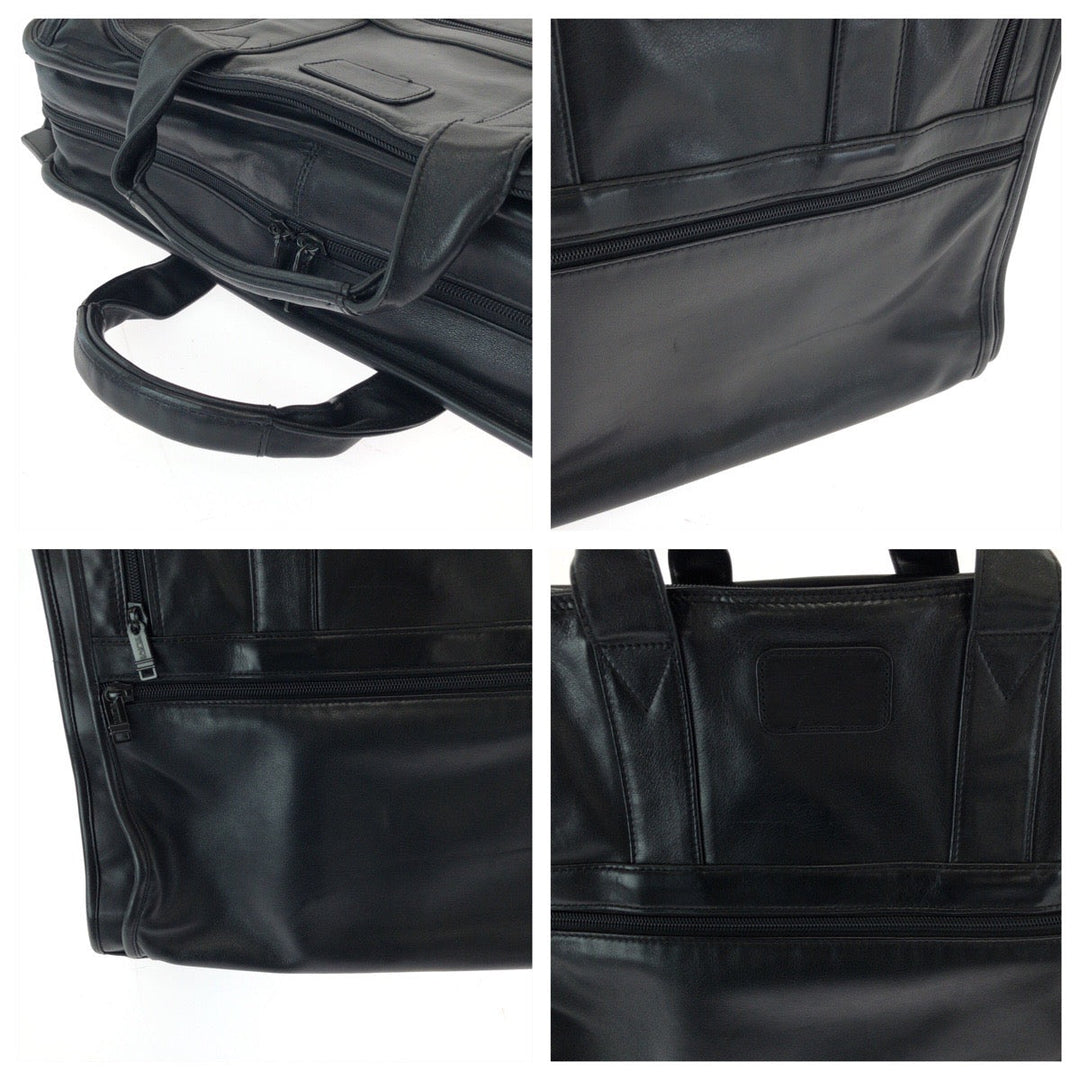 TUMI Shoulder Bag leather Black SilverMetal Shoulder Bag Business Bag mens Used Authentic