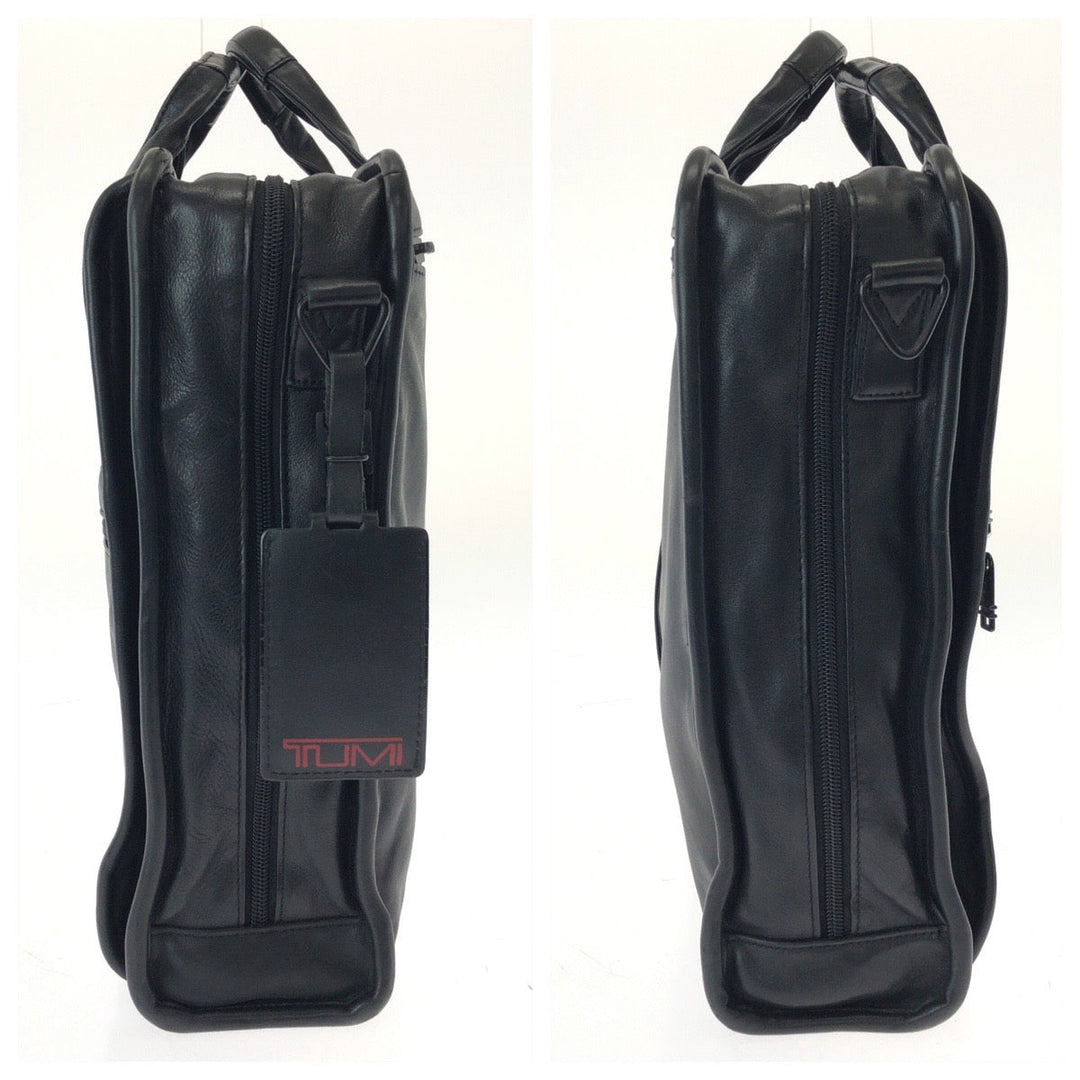 TUMI Shoulder Bag leather Black SilverMetal Shoulder Bag Business Bag mens Used Authentic