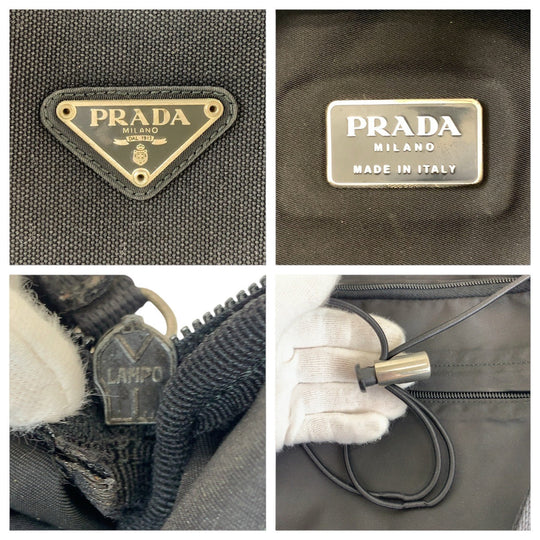 PRADA Backpack Nylon black Backpacks, Daypacks, Backpacks, Unisex Test Triangle With logo Women Used Authentic
