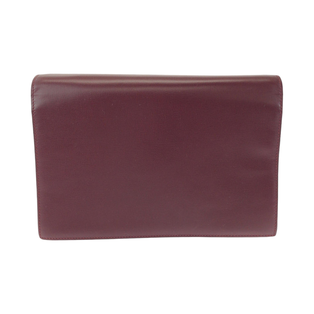 CARTIER Clutch bag leather Bordeaux Clutch bag business bag Must Line Women Used Authentic