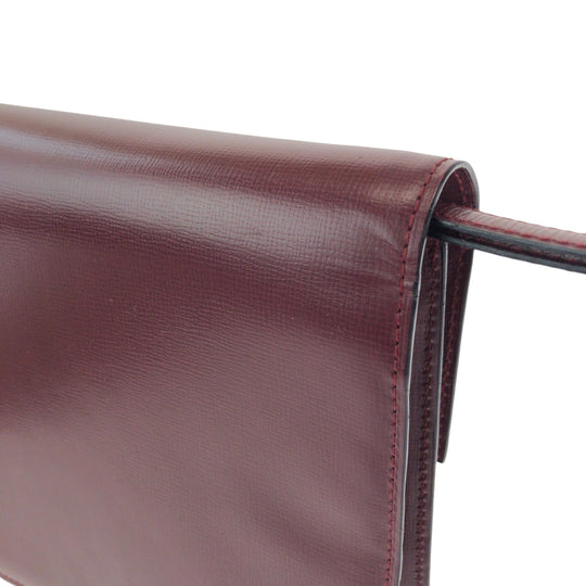 CARTIER Clutch bag leather Bordeaux Clutch bag business bag Must Line Women Used Authentic