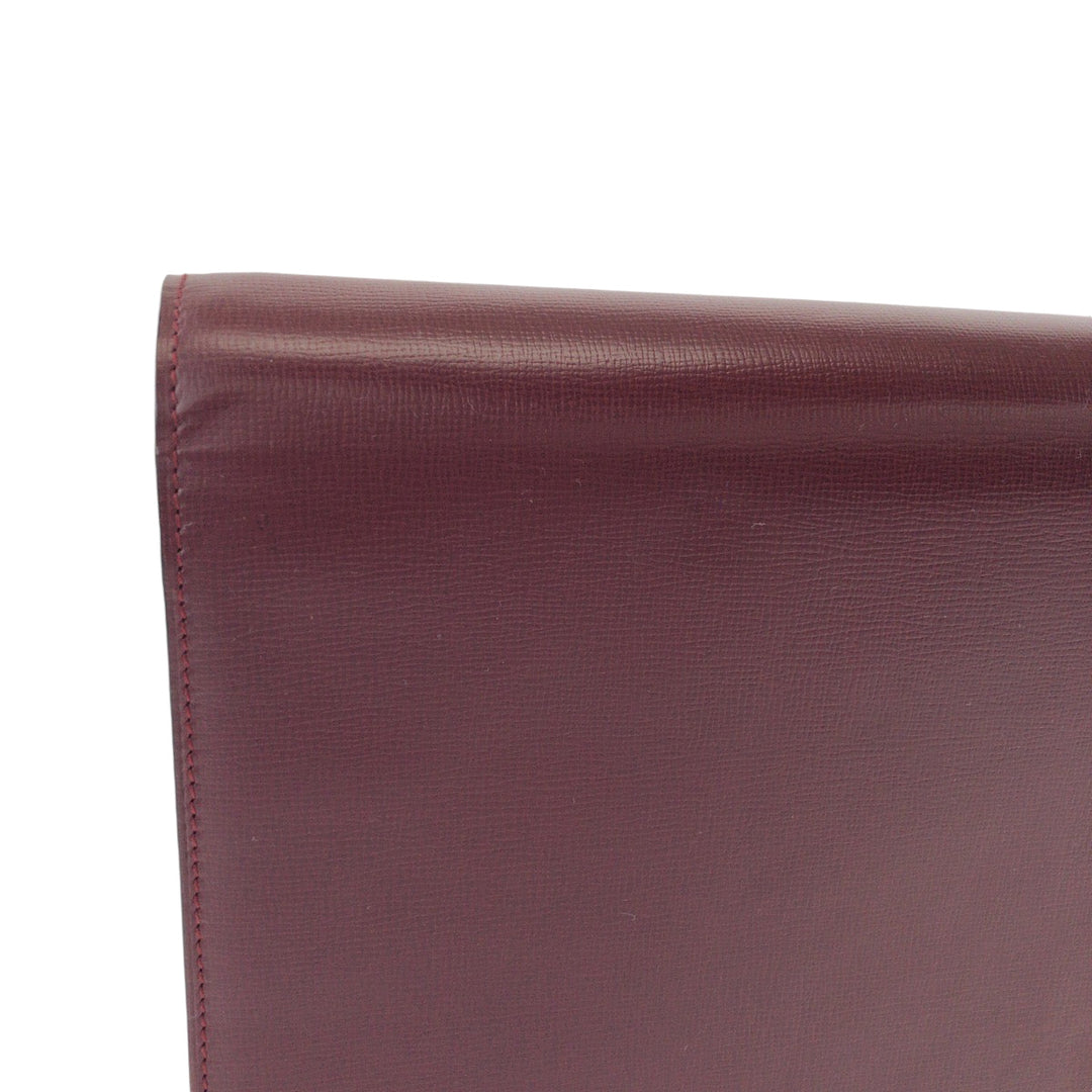 CARTIER Clutch bag leather Bordeaux Clutch bag business bag Must Line Women Used Authentic