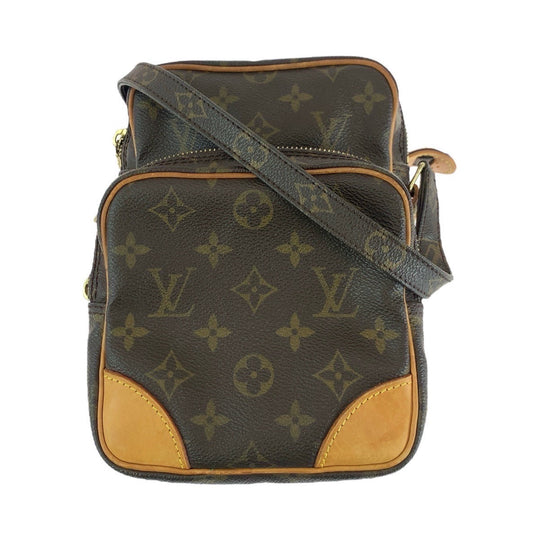 LOUIS VUITTON Shoulder Bag M45236 PVC, Leather Brown Gold Metal Shoulder Bag pochette Monogram Amazone Women Used Authentic